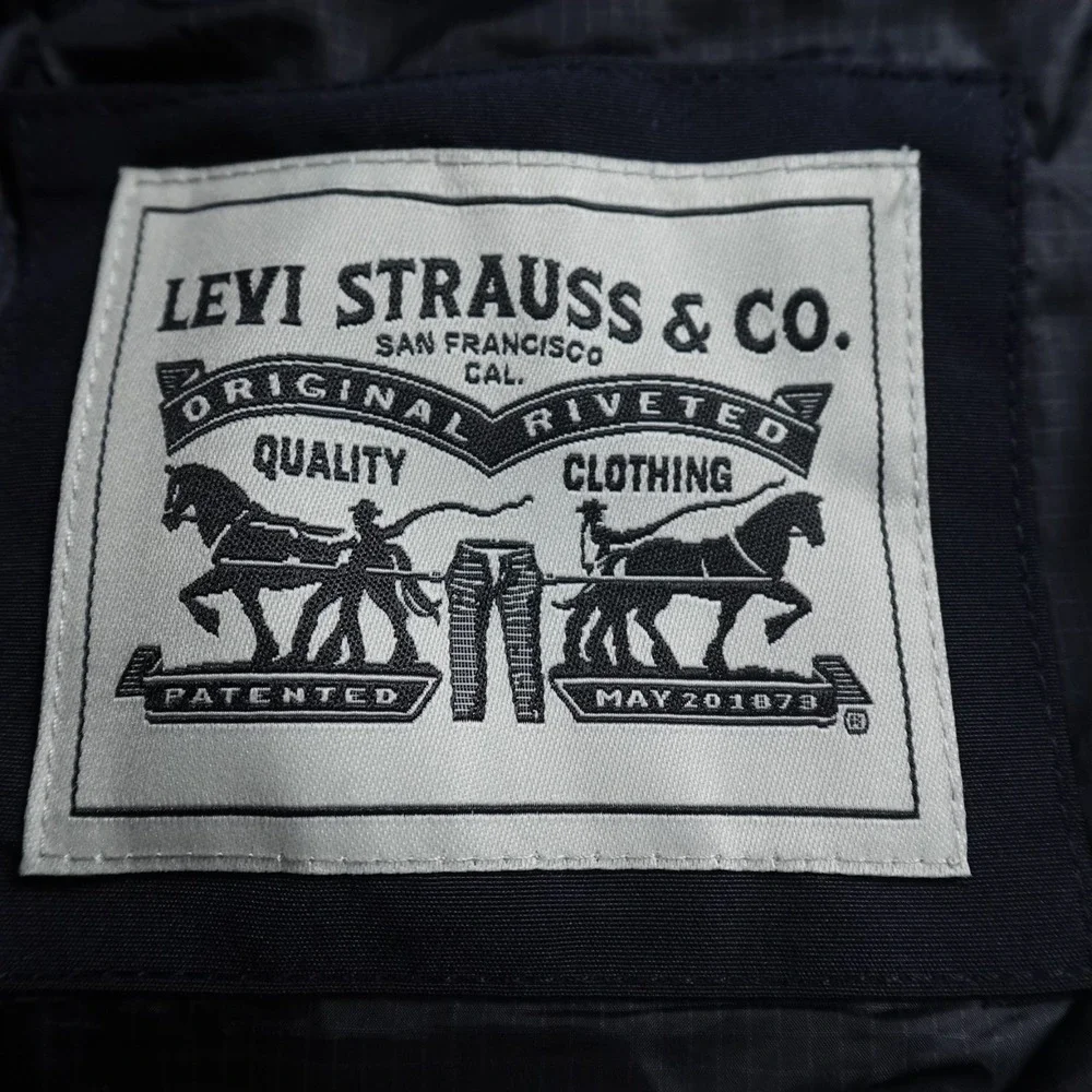 NEW Levis Jacket Mens M Blue Hooded Quilted Parka Insulated Puffer Chore Coat - Picture 6 of 13